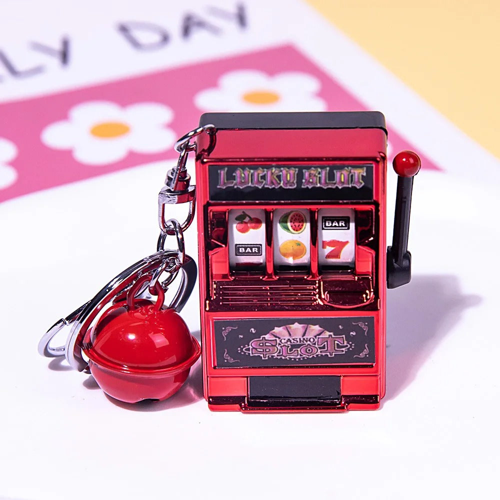 Mini Slot Machine Keychain – Novelty Lucky Charm Keyring Toy for Adults & Gambling Enthusiasts - QuirkyFindsHub