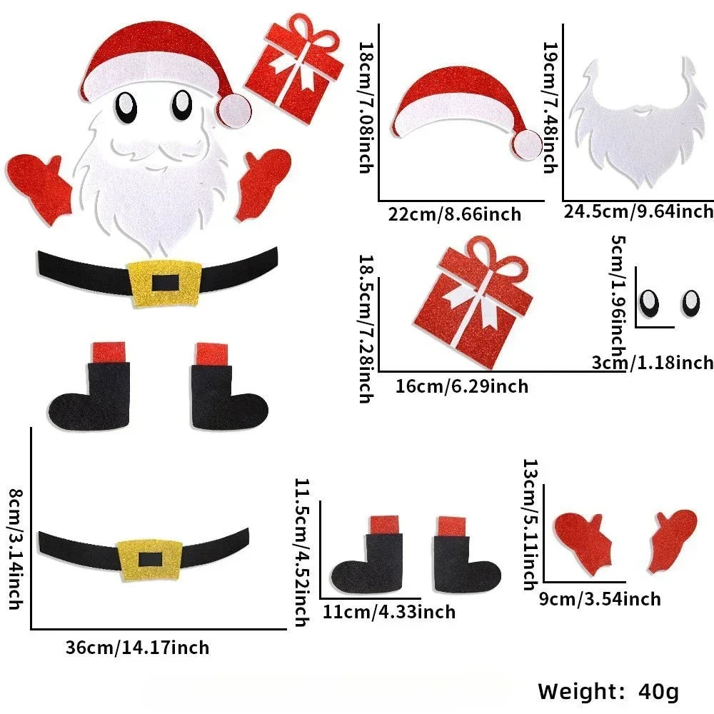 Christmas Door & Window Stickers – Festive Wall Decals for Holiday Home Decoration