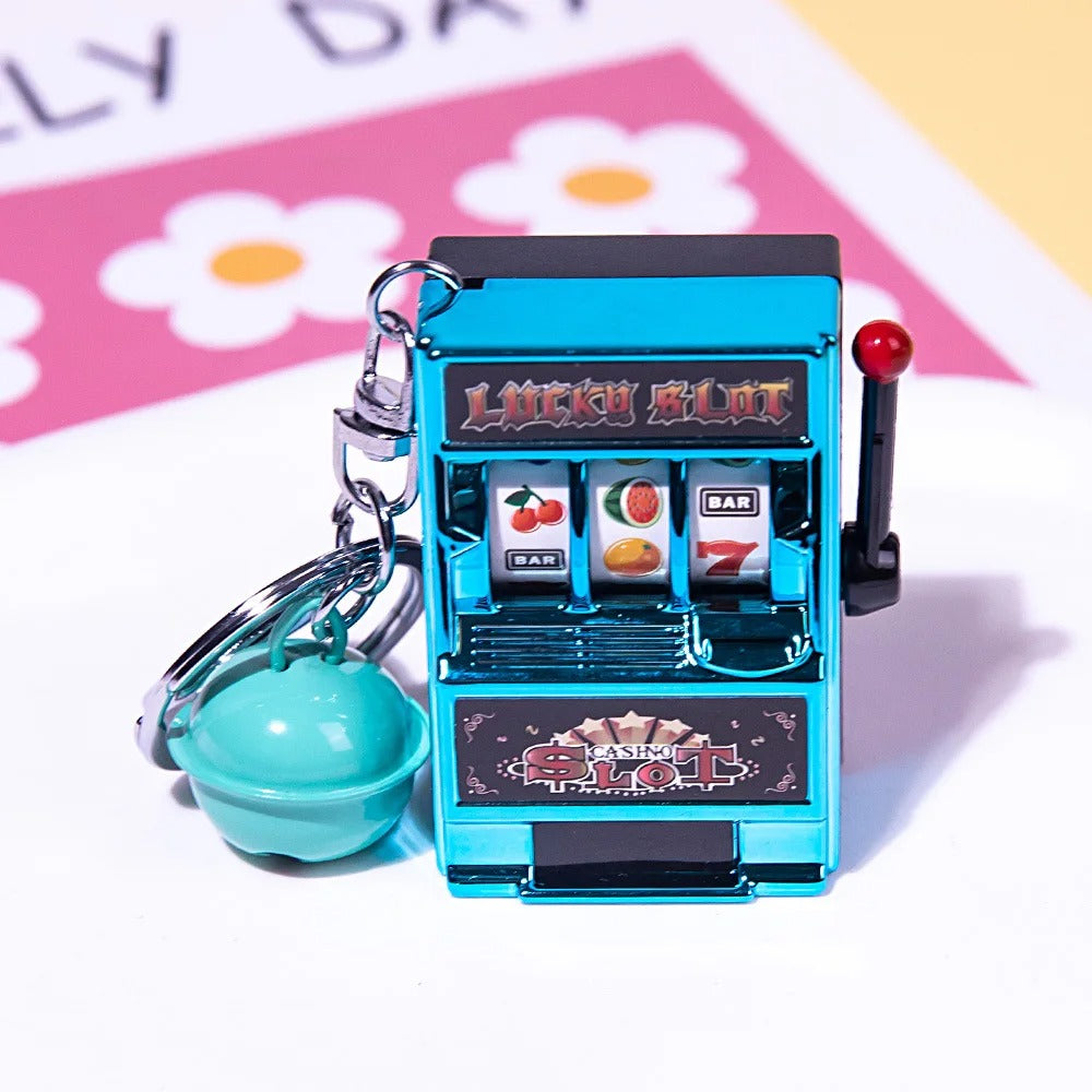 Mini Slot Machine Keychain – Novelty Lucky Charm Keyring Toy for Adults & Gambling Enthusiasts - QuirkyFindsHub