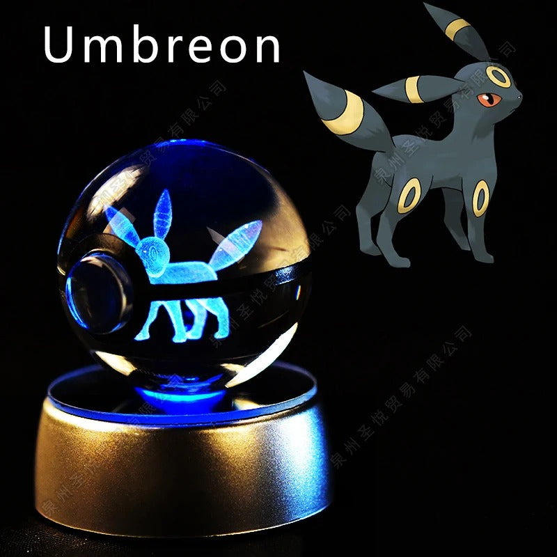 Pokémon 3D Crystal Ball Night Light with Colour-Changing LED Base