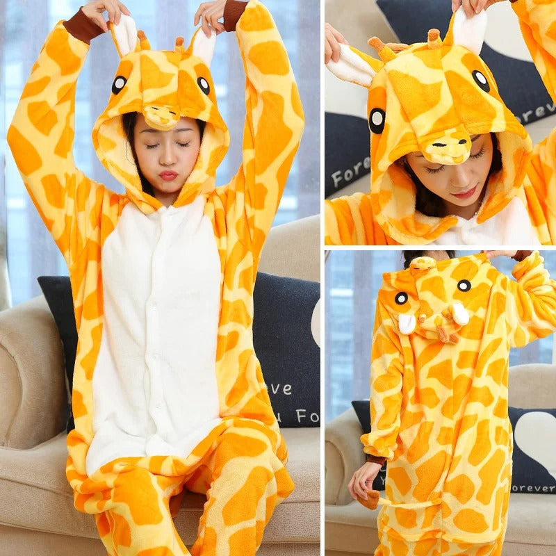 Rainbow Unicorn Kigurumi Onesie – Adorable Hooded Animal Pyjama Costume for Adults & Kids