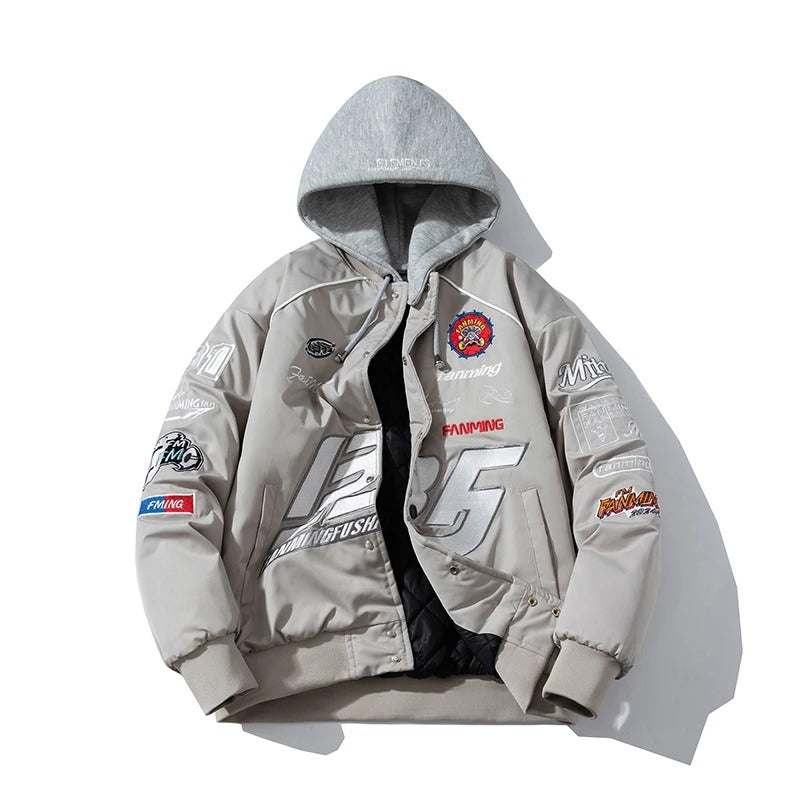 Letter Embroidery Autumn Winter Jacket – Warm Streetwear Style