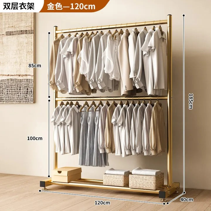 Double Layer Clothes Drying Rack - Heavy Duty Floor Standing Organizer