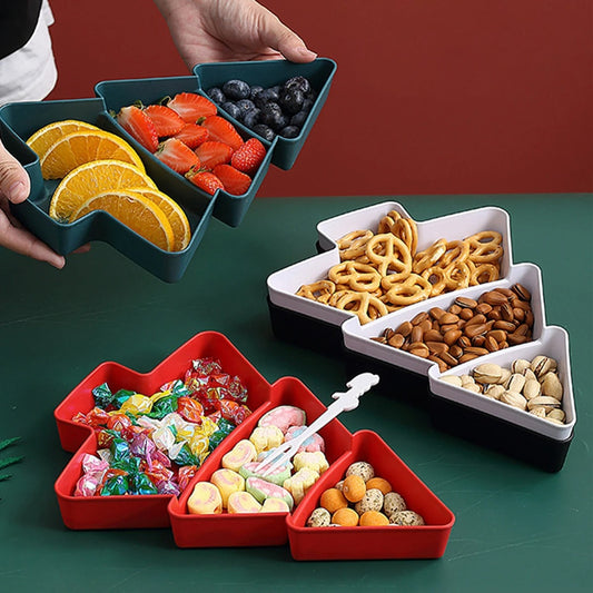 Christmas Tree Fruit Plate – Festive Party Serving Platter for Merry Christmas Celebrations