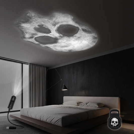 Skull Projection Lamp | USB LED Night Light for Gothic Home Decor