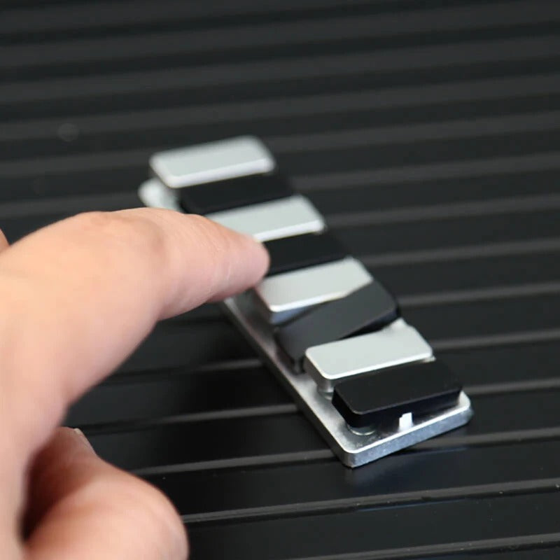 Piano Keys 8-Key Fidget Clicker | Aluminum Alloy EDC Stress Relief Toy