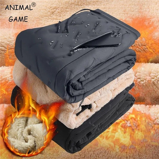 Men’s Winter Fleece Sweatpants – Plush Thick Lambswool Thermal Trousers for Cold Weather