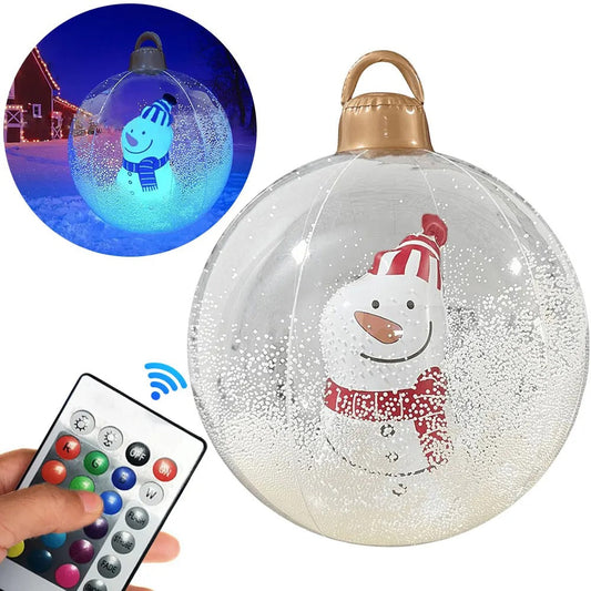 Giant Inflatable Christmas Ball with LED Light – 23.6 Inch Outdoor & Indoor Festive Bauble Decoration