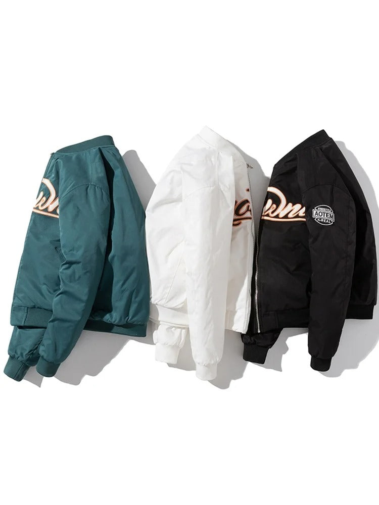 Embroidered Baseball Bomber Jacket - Korean Trendy Pilot Outerwear