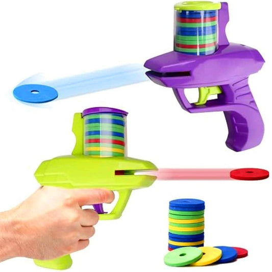 Foam Disc Gun Toy | Flying Disc Shooting Launcher for Kids & Outdoor Play