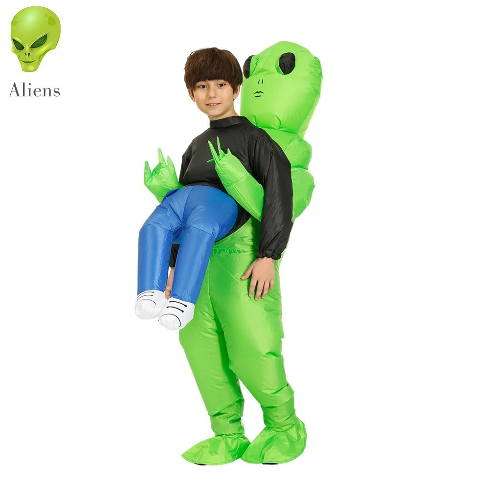 Inflatable Alien ET Costume – Giant Blow-Up Suit for Adults & Kids