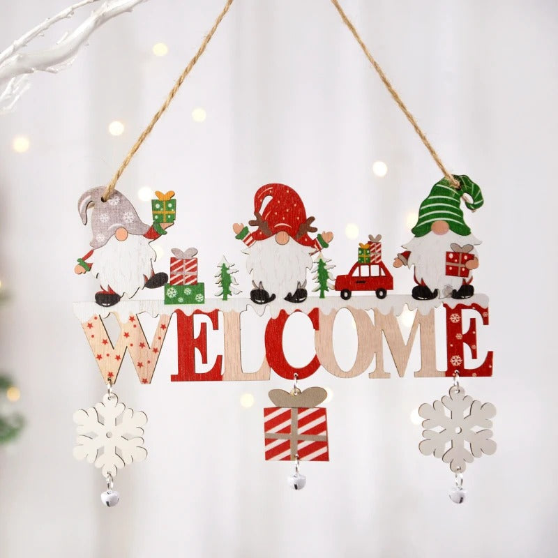 Gnome Santa Claus Wooden Hanging Ornament – Merry Christmas Tree & Wall Decoration