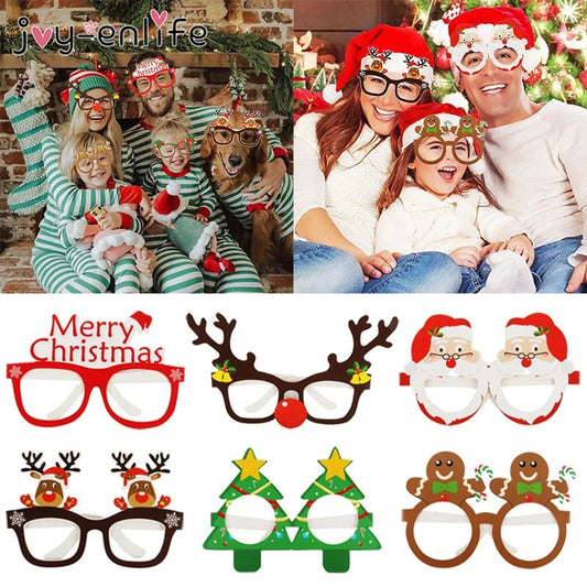 Christmas Novelty Glasses – 9 Piece Festive Party Glasses Set for Xmas Celebrations & Photo Props