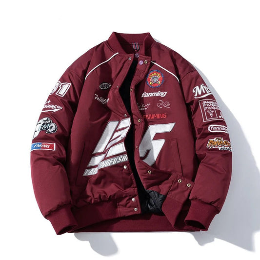 Letter Embroidery Autumn Winter Jacket – Warm Streetwear Style