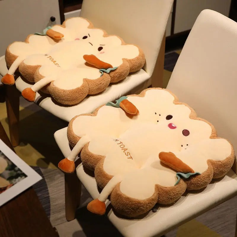 Kawaii Bread Toast Plush Cushion Doll – Cute Simulation Food Stuffed Toy for Kids & Home Decor