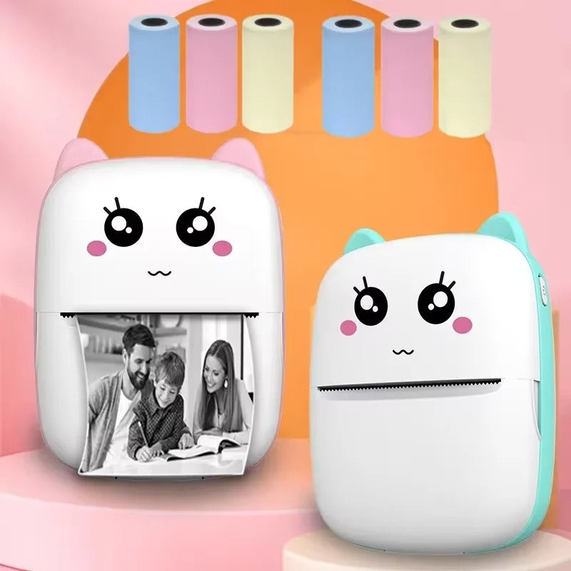 Mini Portable Wireless Bluetooth Thermal Printer – iOS & Android Compatible with Paper Rolls