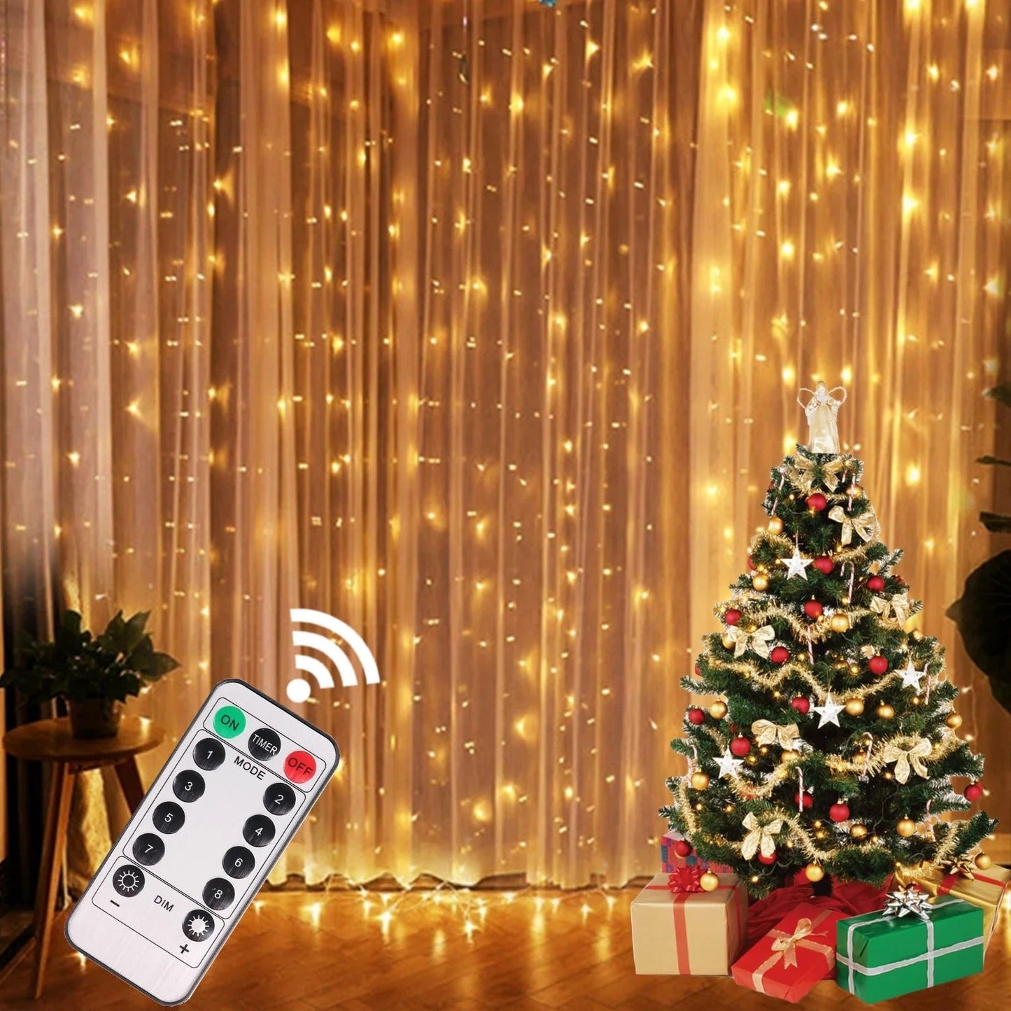 Christmas Lights Curtain Garland – Merry Christmas LED Fairy Light Decoration for Indoor Festive Display
