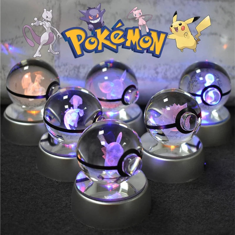 Pokémon 3D Crystal Ball Night Light with Colour-Changing LED Base