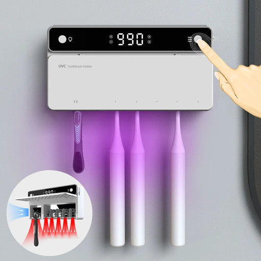 Toothbrush Holder – Rechargeable UV Sterilizer with Fast Drying & LED Display