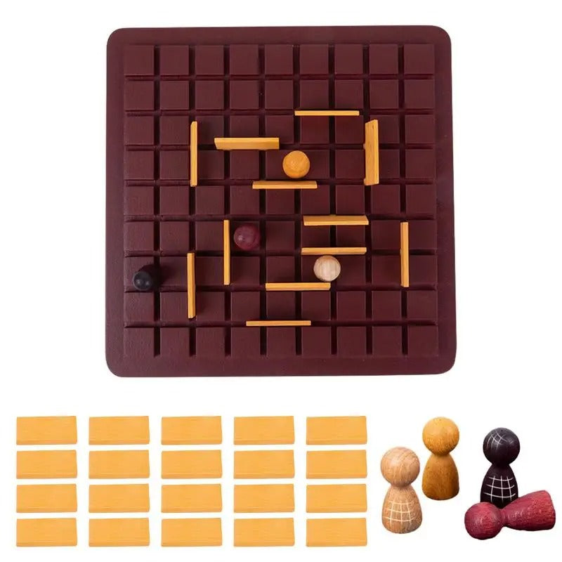 Wooden Checkers Board Game – Classic Two-Player Strategy Game for Family & Friends