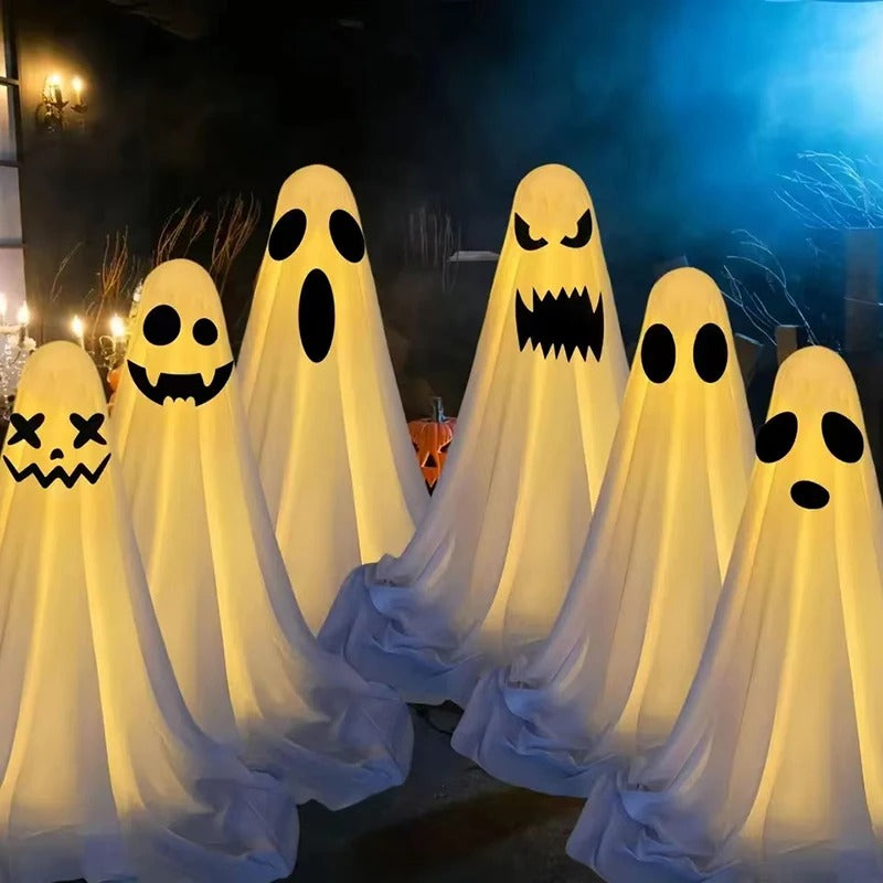 Spooky Ghost Halloween Décor Light – Standing Glowing Ghost Yard & Indoor Decoration