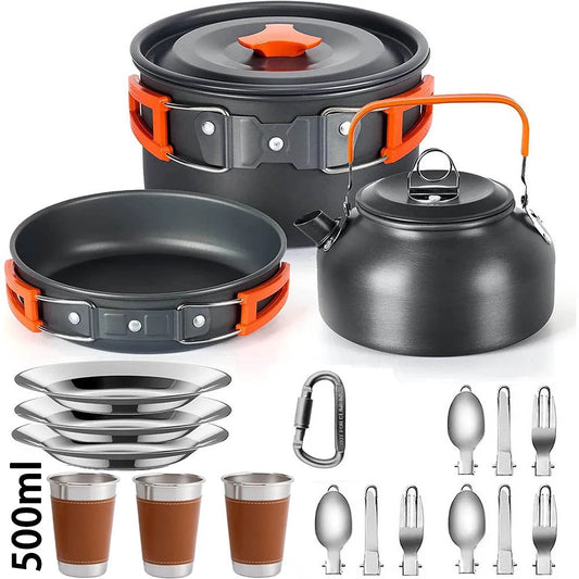 Portable Camping Cooking Set – Lightweight Outdoor Cookware Kit for Hiking & Travel