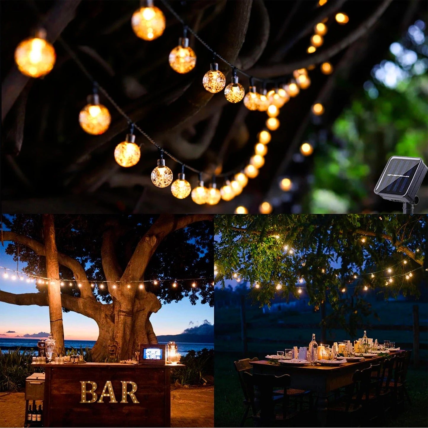 Solar LED Outdoor Fairy String Lights – 20 to 100 LED IP65 Waterproof Garden & Patio Lamps