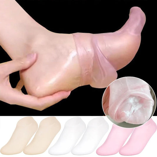 Silicone Moisturising Foot Care Socks – Gel Heel Socks for Dry & Cracked Feet (1 Pair)