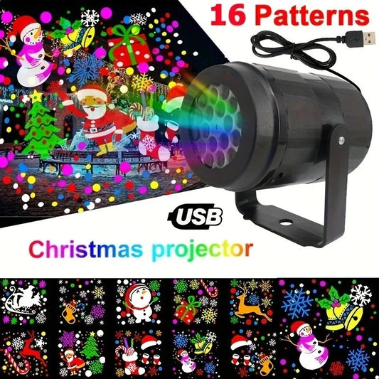 Snowflake Christmas Laser Projector Light – 16 Rotating Patterns Waterproof Outdoor & Indoor Festive Display