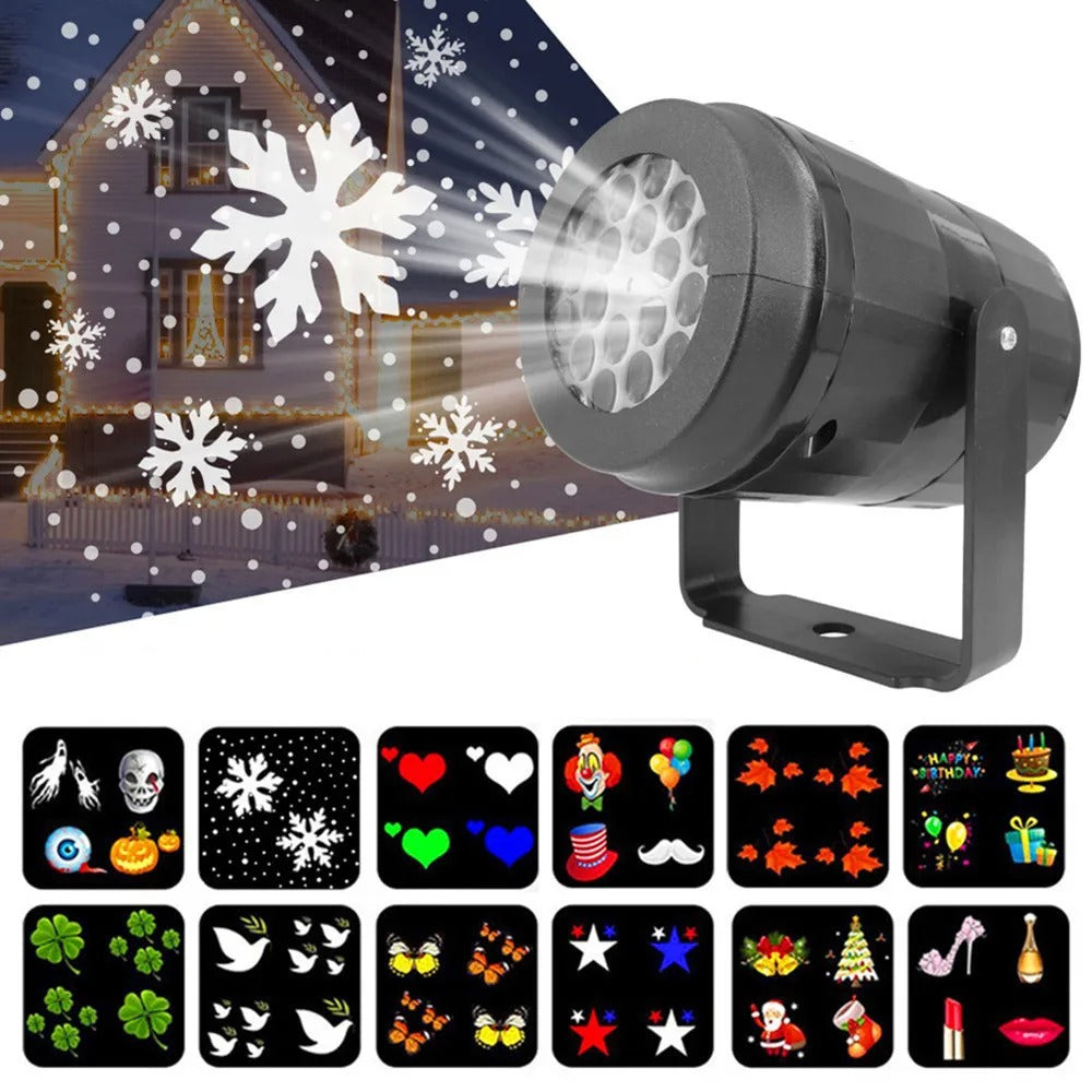 Christmas LED Laser Snowflake Projector Light – 4W Rotating Stage Light for Party & Festive Decoration