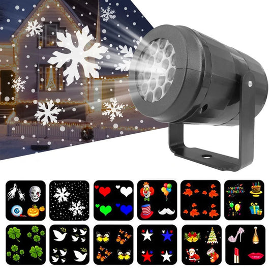 Christmas LED Laser Snowflake Projector Light – 4W Rotating Stage Light for Party & Festive Decoration
