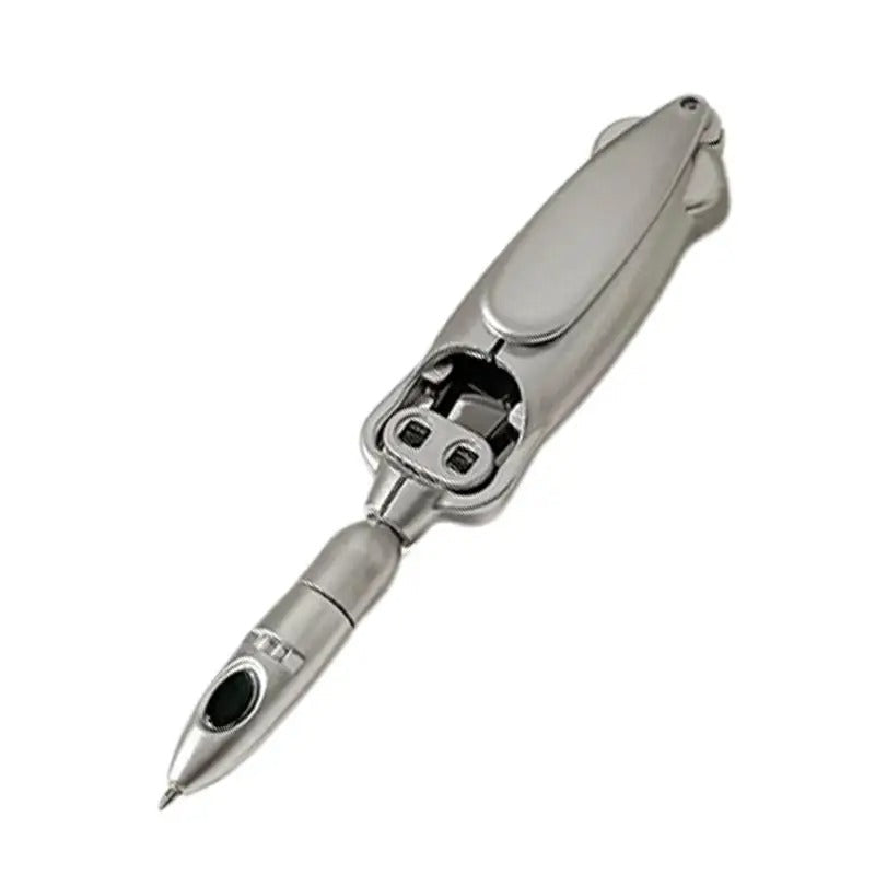 Transforming Folding Ballpoint Pen 0.5mm - Unique Squid Design Black Gel Pen for Students & Office