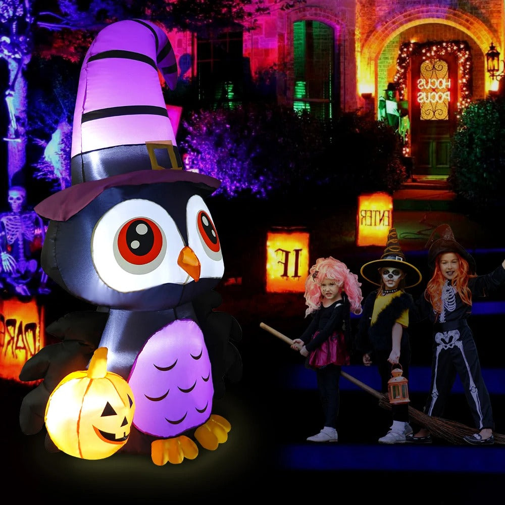 Owl Inflatables Halloween Decorations – Pumpkin Creepy Terror Scary Props
