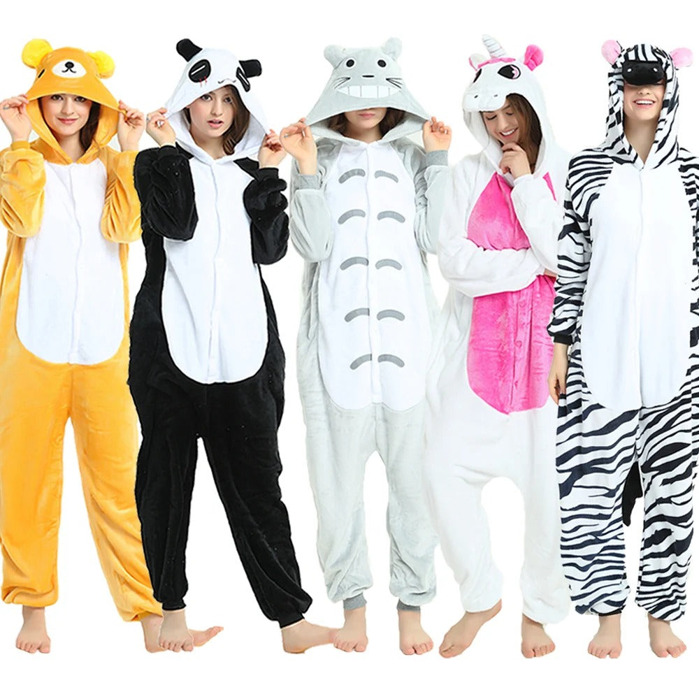 Rainbow Unicorn Kigurumi Onesie – Adorable Hooded Animal Pyjama Costume for Adults & Kids
