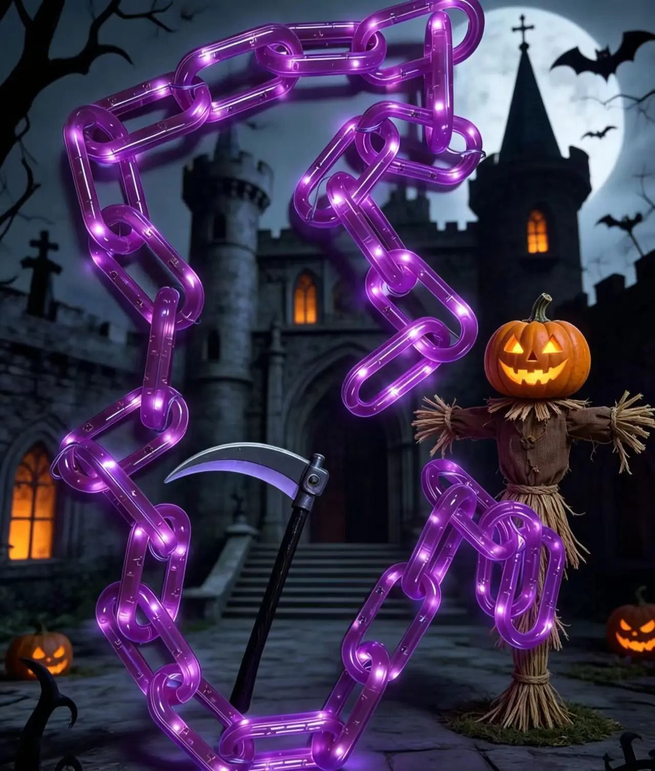 Halloween LED String Lights – Orange & Purple Decorative Fairy Lights, Waterproof Battery Powered