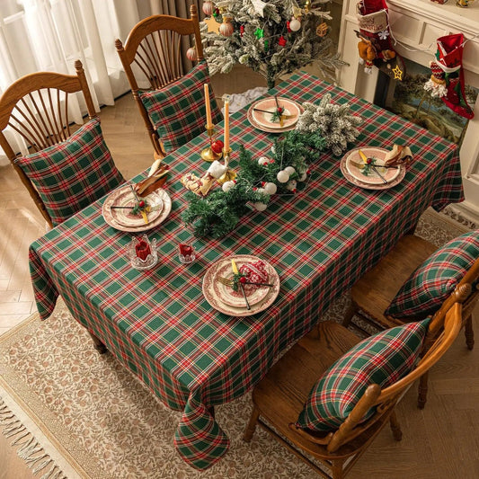 Christmas Checkered Tablecloth – Festive Holiday Table Cover for Dining, Parties & Xmas Gatherings