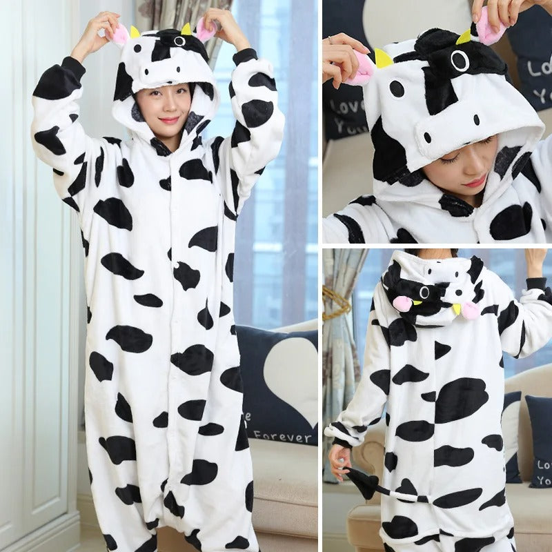 Rainbow Unicorn Kigurumi Onesie – Adorable Hooded Animal Pyjama Costume for Adults & Kids