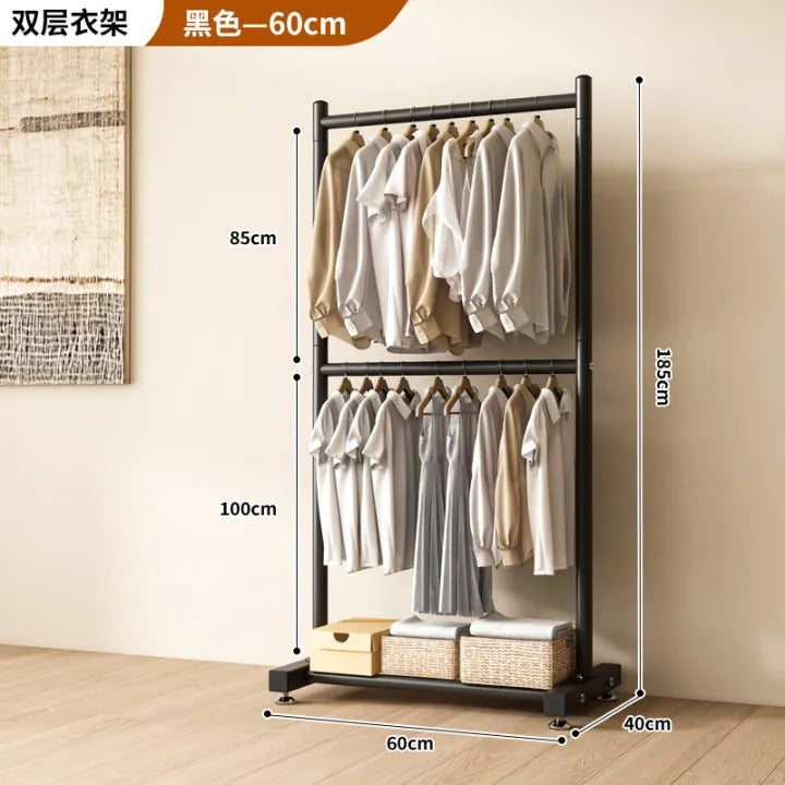 Double Layer Clothes Drying Rack - Heavy Duty Floor Standing Organizer
