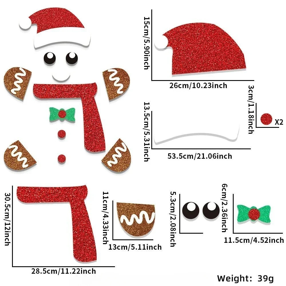 Christmas Door & Window Stickers – Festive Wall Decals for Holiday Home Decoration