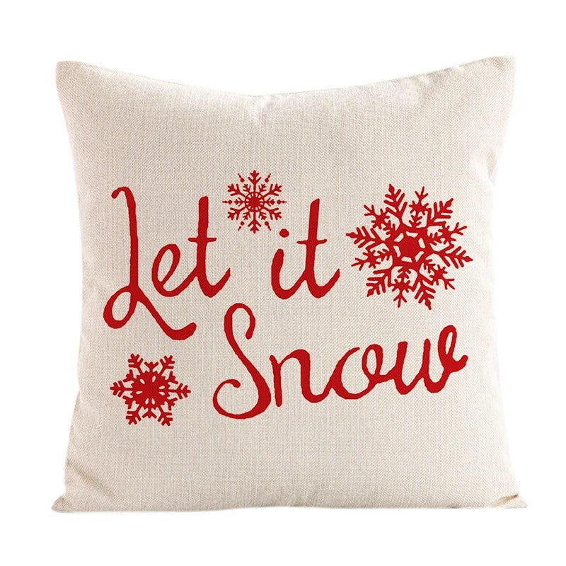 Linen Christmas Cushion Cover – Festive Pillow Case 45x45cm for Holiday Home Décor