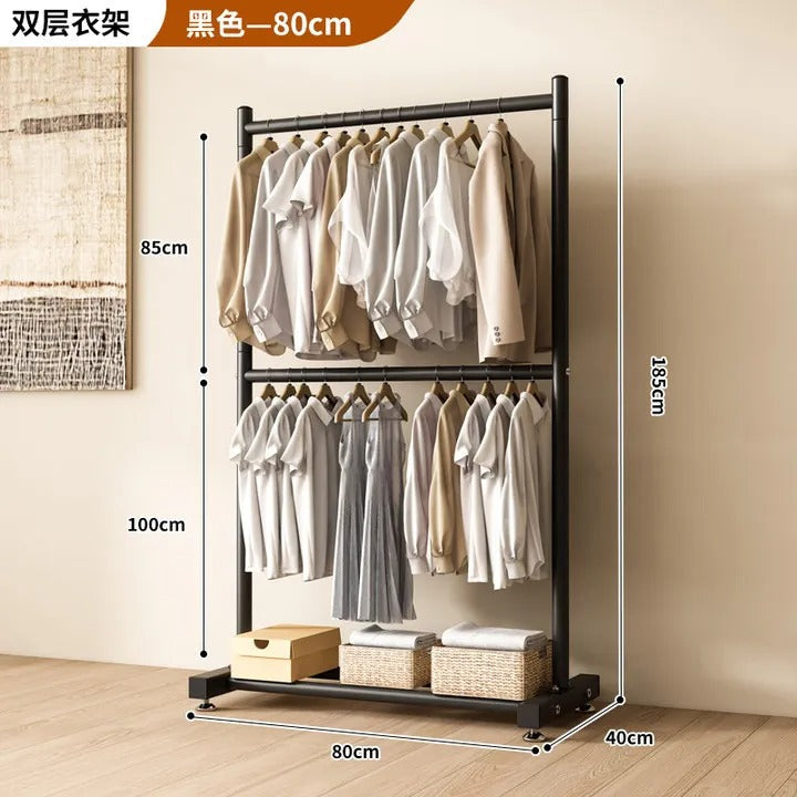 Double Layer Clothes Drying Rack - Heavy Duty Floor Standing Organizer