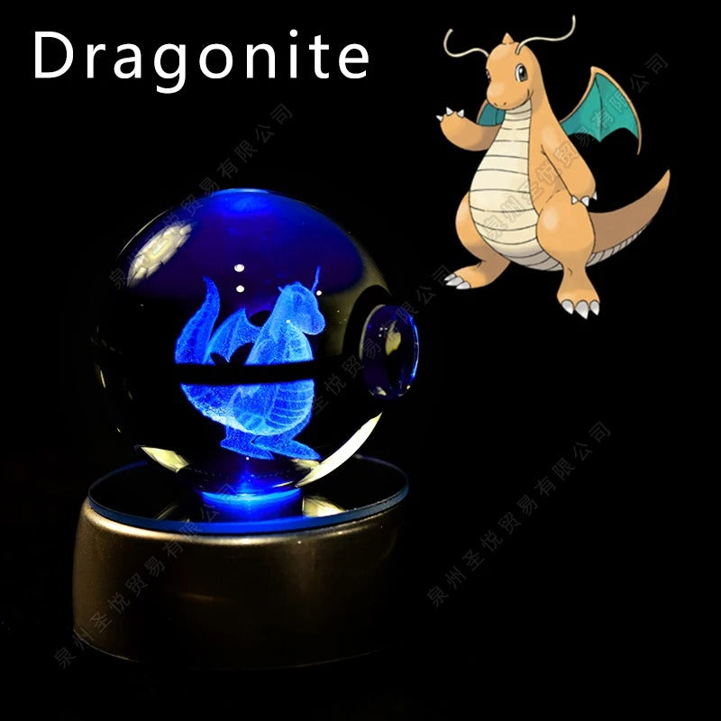 Pokémon 3D Crystal Ball Night Light with Colour-Changing LED Base