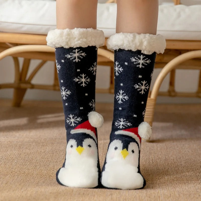 Penguin Plush Slipper Socks – Soft Non-Slip Floor Slippers Short Sock for Women & Girls