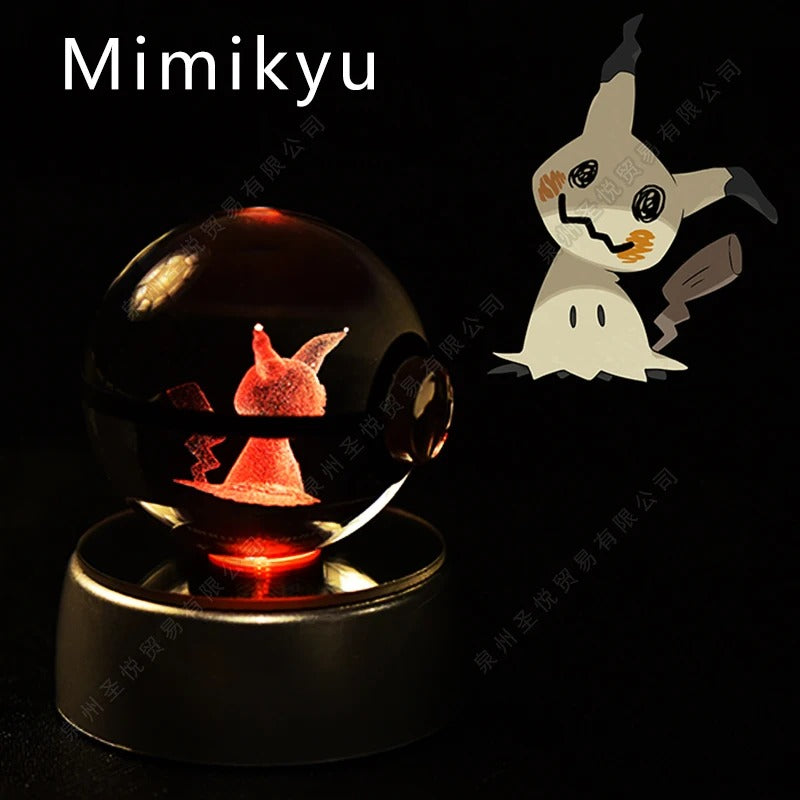 Pokémon 3D Crystal Ball Night Light with Colour-Changing LED Base
