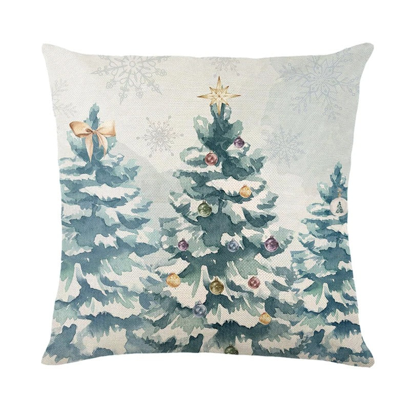 Linen Christmas Cushion Cover – Festive Pillow Case 45x45cm for Holiday Home Décor