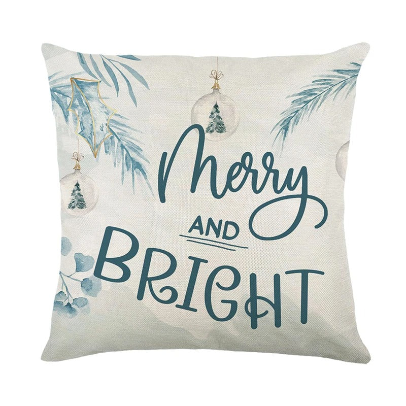 Linen Christmas Cushion Cover – Festive Pillow Case 45x45cm for Holiday Home Décor