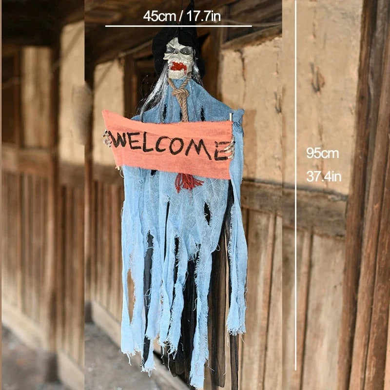 Halloween Hanging Decoration with Light-Up Eyes – Outdoor Yard Haunted House Party Prop