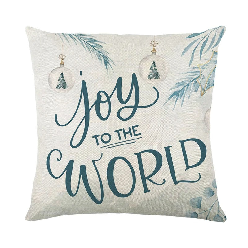 Linen Christmas Cushion Cover – Festive Pillow Case 45x45cm for Holiday Home Décor
