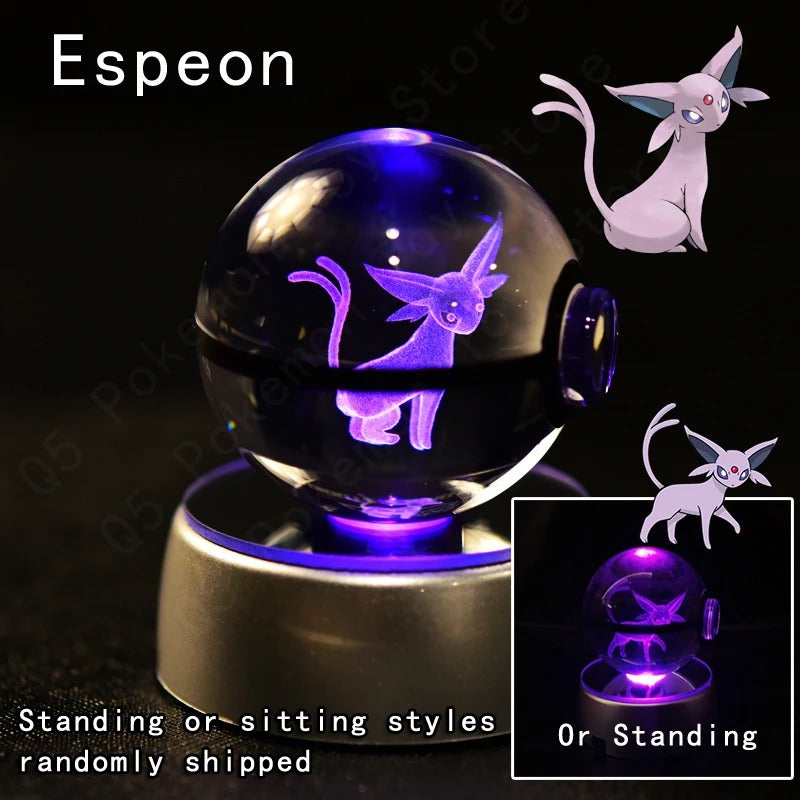 Pokémon 3D Crystal Ball Night Light with Colour-Changing LED Base