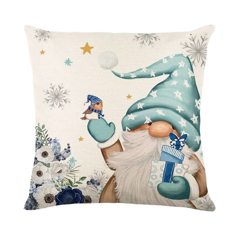 Linen Christmas Cushion Cover – Festive Pillow Case 45x45cm for Holiday Home Décor